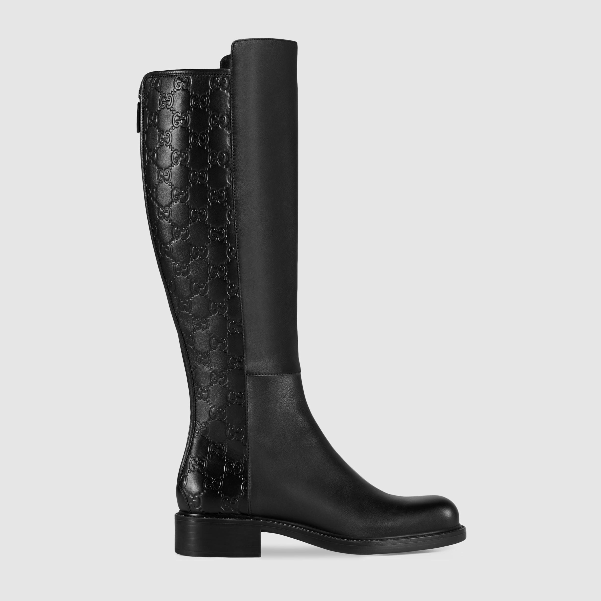 Gucci Maud Leather KneeHigh Boots in Black Leather (Black) Lyst